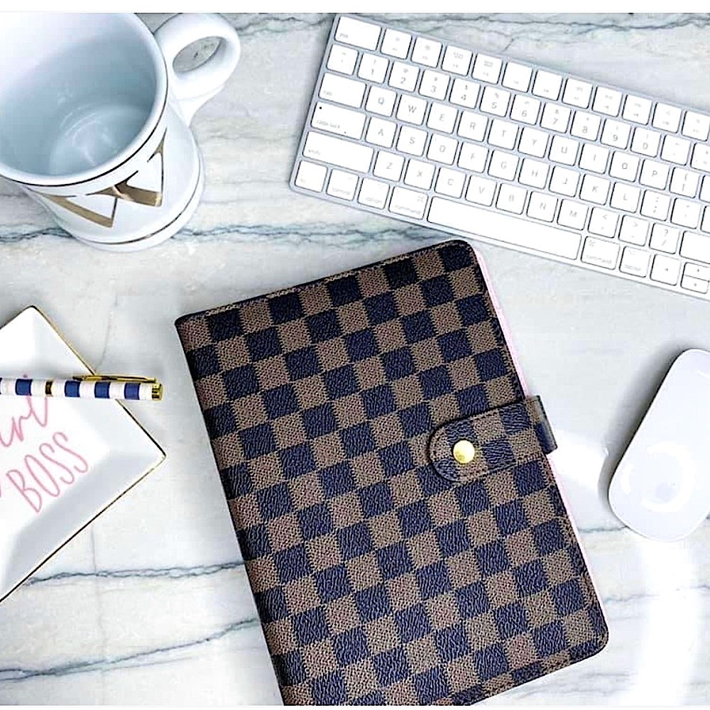 🆕🤎PINK LILY: BROWN Checkered Notebook